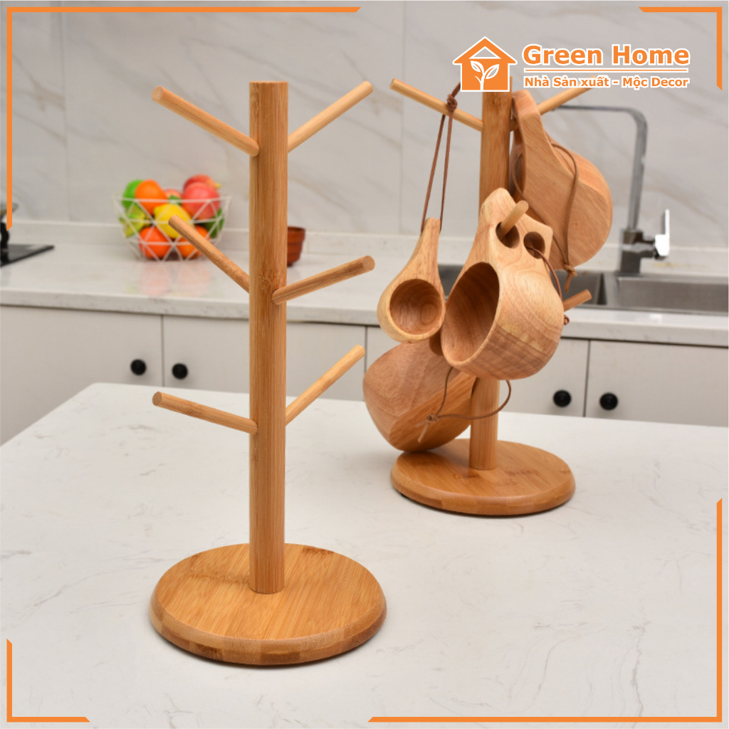 Gía Đỡ Cốc Bằng Gỗ Có Đế Chống Trơn Trượt Thiết Kế Sang Trọng Bằng Gỗ Cao Su Và Gỗ Tre