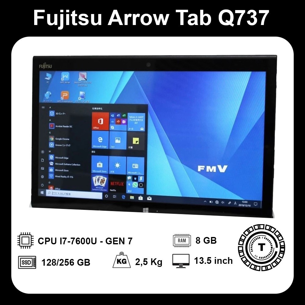 SIÊU BỀN NHẬT] Fujitsu Arrows Tab Q738/Q737/Q736 – Core i5-8350U