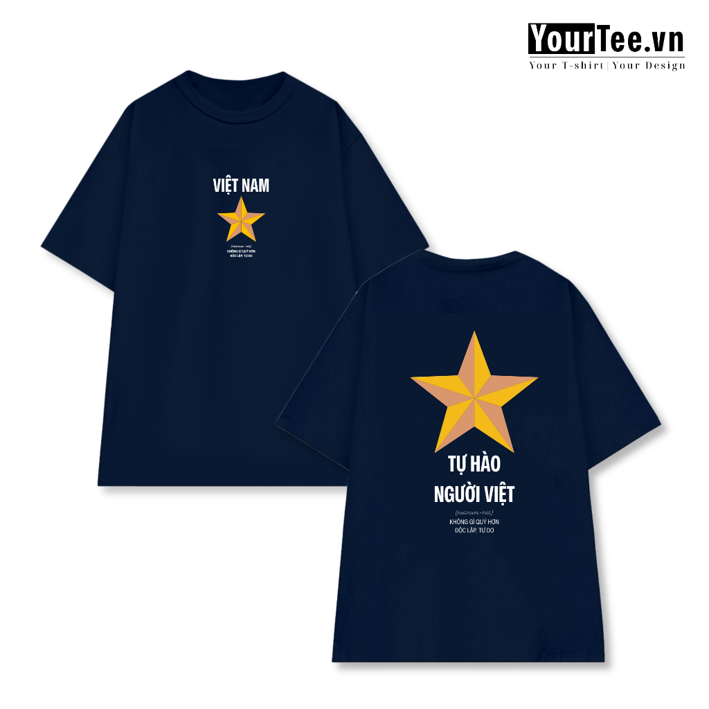 [Áo Thun Tự Hào Việt Nam] Áo Thun In Cữ Việt Nam Form Unisex Chất Cotton Thoáng Mát + Có Hộp Quà