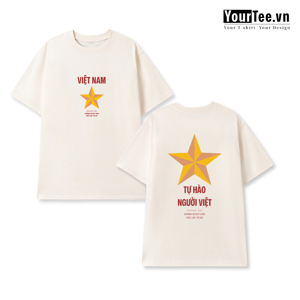 [Áo Thun Tự Hào Việt Nam] Áo Thun In Cữ Việt Nam Form Unisex Chất Cotton Thoáng Mát + Có Hộp Quà