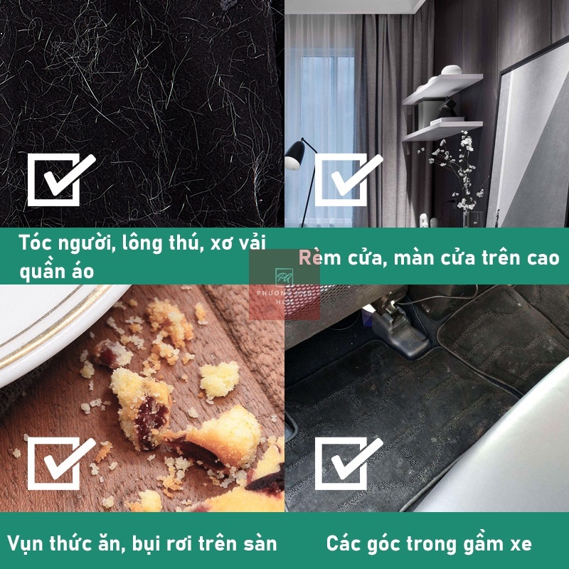 Combo-Cây Lăn Bụi Cán Dài Inox Thu Gọn,24cm*Dài 93cm-ghế Safa -Màn Rèm Làm Sạch Quần Áo,lăn Giường 】