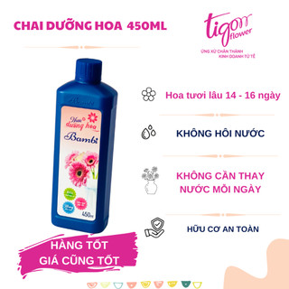 COMBO 5 CHAI NƯỚC DƯỠNG HOA BAMBI 450ML - Giúp hoa tươi lâu và rực rỡ, giữ nước sạch hơn