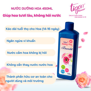 COMBO 5 CHAI NƯỚC DƯỠNG HOA BAMBI 450ML - Giúp hoa tươi lâu và rực rỡ, giữ nước sạch hơn