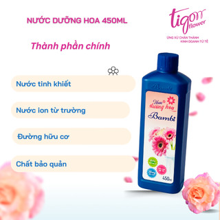 THÙNG 20 CHAI NƯỚC DƯỠNG HOA BAMBI 450ML - Giúp hoa tươi lâu và rực rỡ, giữ nước sạch hơn