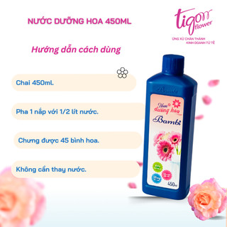 THÙNG 20 CHAI NƯỚC DƯỠNG HOA BAMBI 450ML - Giúp hoa tươi lâu và rực rỡ, giữ nước sạch hơn
