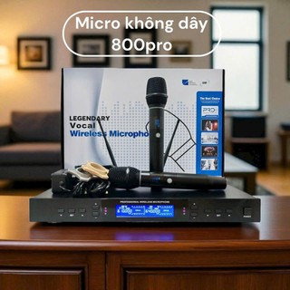 Micro Không Dây 800 PRO Âm Thanh Hay Chống Hú Tốt, Bắt Giọng Tốt, Dễ Dàng Kết Hợp Với Amply, Loa Kéo, Vang, Mixer.