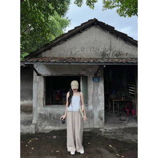 Quần ống suông kaki xếp 2 li Ma Vie