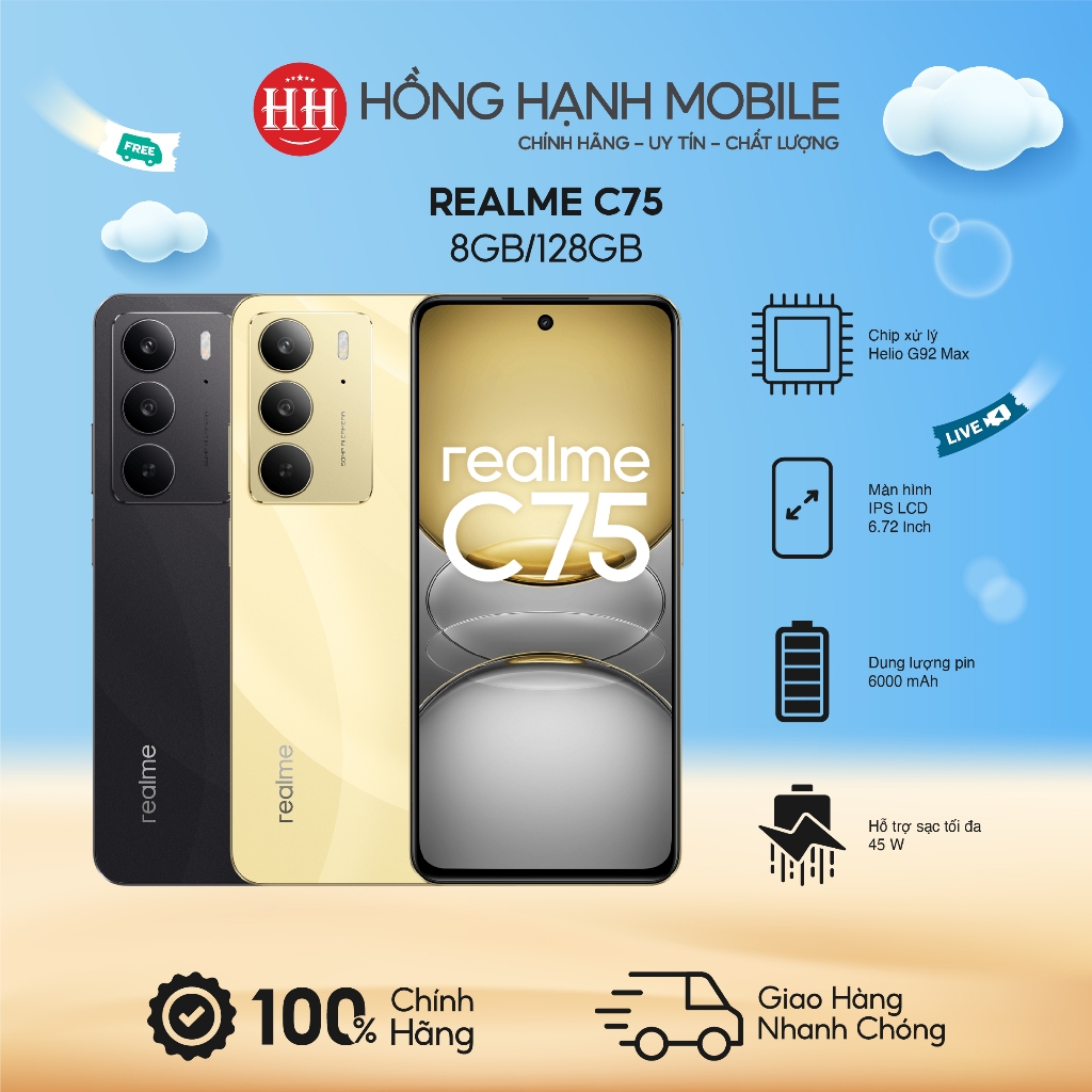 Điện Thoại Realme C75 8GB/128GB - Hàng Chính Hãng | Shopee Việt Nam