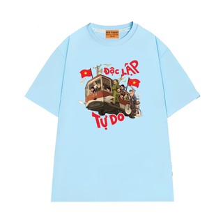 Áo Thun Unisex Chuyến Xe Độc Lập Tự Do Tự Hào Việt Nam Vải Cotton 75 Thoáng Mát Mềm Mịn NGỐ TEE