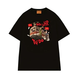 Áo Thun Unisex Chuyến Xe Độc Lập Tự Do Tự Hào Việt Nam Vải Cotton 75 Thoáng Mát Mềm Mịn NGỐ TEE