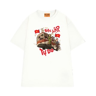 Áo Thun Unisex Chuyến Xe Độc Lập Tự Do Tự Hào Việt Nam Vải Cotton 75 Thoáng Mát Mềm Mịn NGỐ TEE