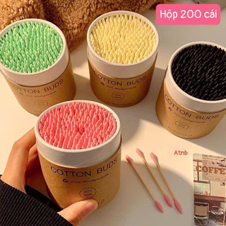 Hộp 200 cái tăm bông, 2 đầu siêu tiện lợi 🌸🌸🌸