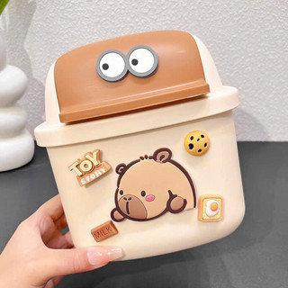 Thùng rác mini  cappy nắp lật hình gấu dễ thương, trang trí bàn học-bàn làm việc 🌸🌸🌸