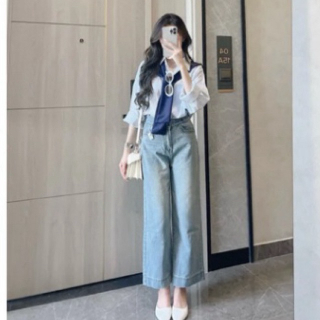 Áo sơ mi nữ kẻ sọc kèm vạt rời dáng rộng hottrend By.Thanhhuyenclothings