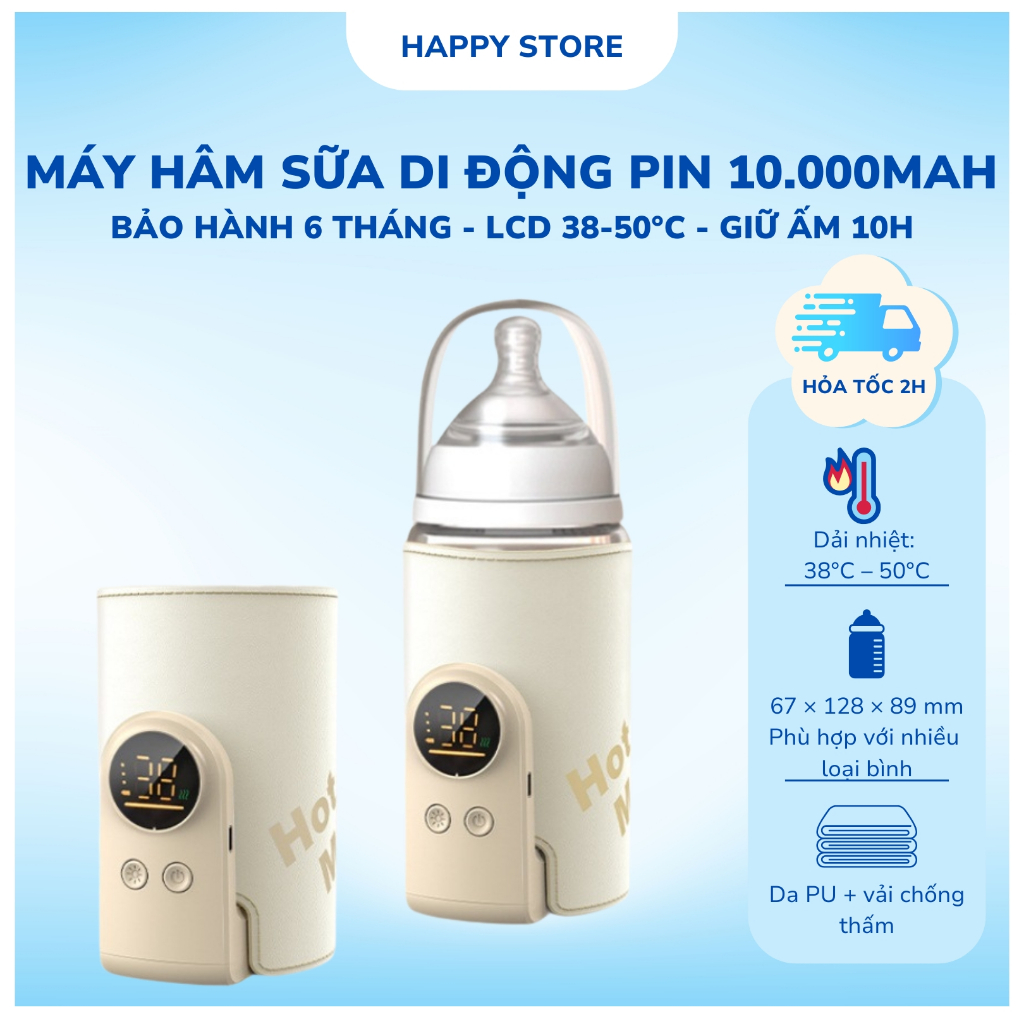 [Hỏa Tốc 2H] Máy hâm sữa di động Mum's Care cho bé pin 10.000mAh, giữ ấm 10 tiếng phù hợp nhiều loại