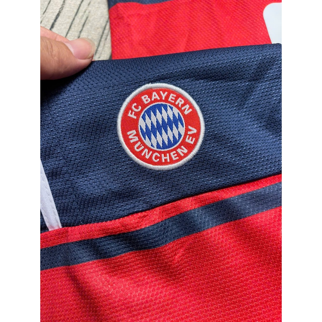 (FREE SHIP) Bộ quần áo bóng đá FC Bayern Munchen Opel 1997 1999 màu xanh than đỏ - Vải Polyester Thái Gai Lưới