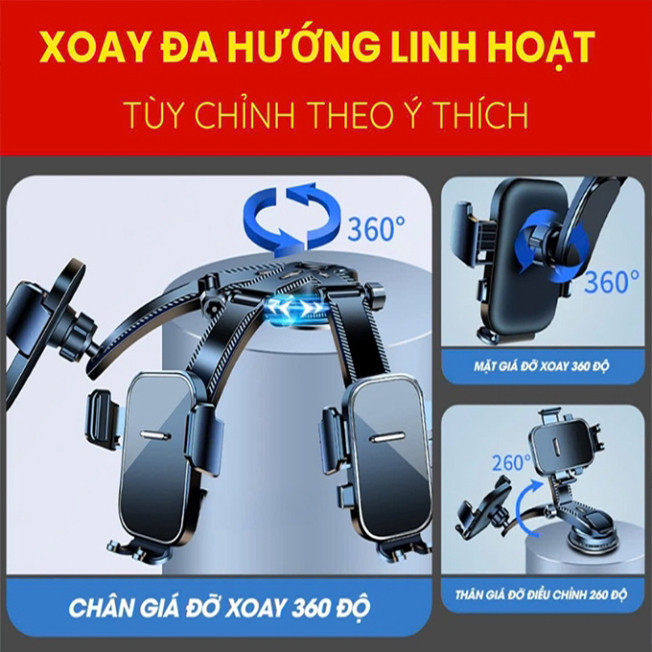 Giá Đỡ Điện Thoại Trên Ô Tô Dán Taplo A29, Không Che Tầm Nhìn, Xoay 360 Độ, Giá Treo Điện Thoại Ô Tô BB-425