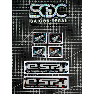 Tem Sticker Nhựa Nổi Phản Quang 3M - Mẫu In Phản Quang Carbon Forget / Logo Honda Mẫu In Forget |SGDC - 1 Cái|