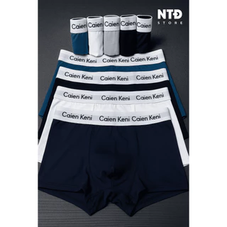 Hộp 5 Quần Lót Nam Boxer Cạp Dệt Siêu Co Giãn – Thun Lạnh Cao Cấp, Mềm Mịn, Thoáng Mát, Thấm Hút Mồ Hôi