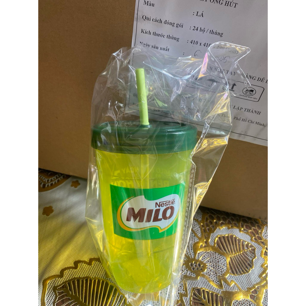 ly nhựa có ống hút milo 750ml | Shopee Việt Nam