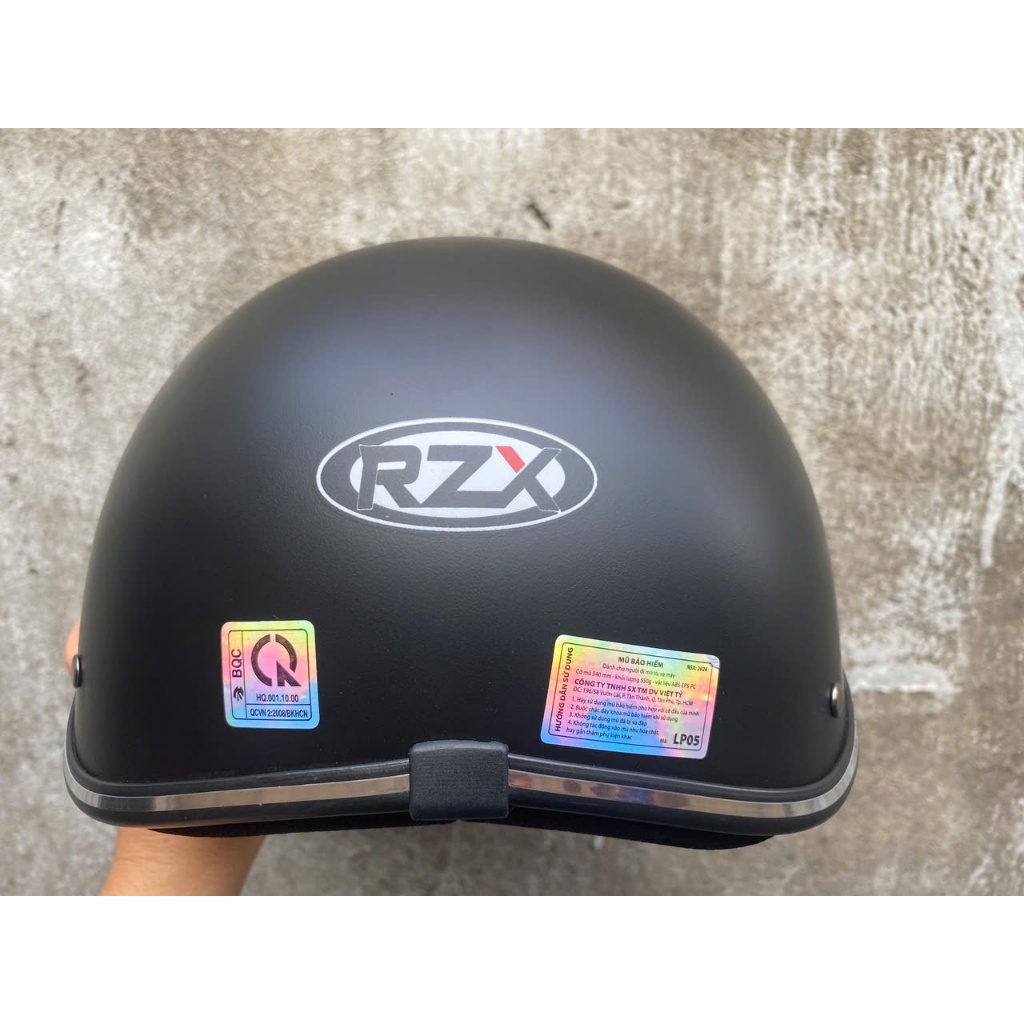 [ MÀU ĐEN] Mũ bảo hiểm nửa đầu có kính RZX an toàn, thời trang, nhiều màu cá tính, Freesize (vòng đầu 52-60cm)