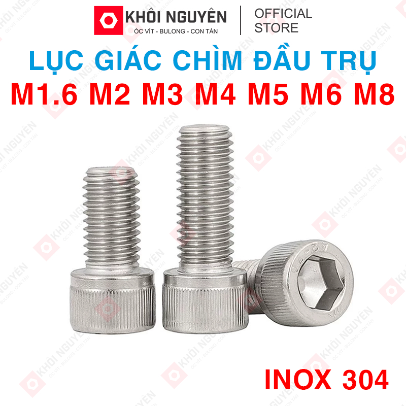 [Hỏa Tốc] Bulong Lục Giác Chìm Đầu Trụ Inox 304 | Size M1.6, M2, M2.5 ...