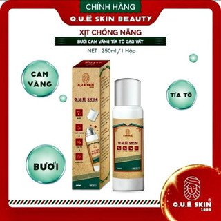 XỊT CHỐNG NẮNG HOT body Quê Skin spf55+ (250ml) hỗ trợ nâng tone dưỡng body