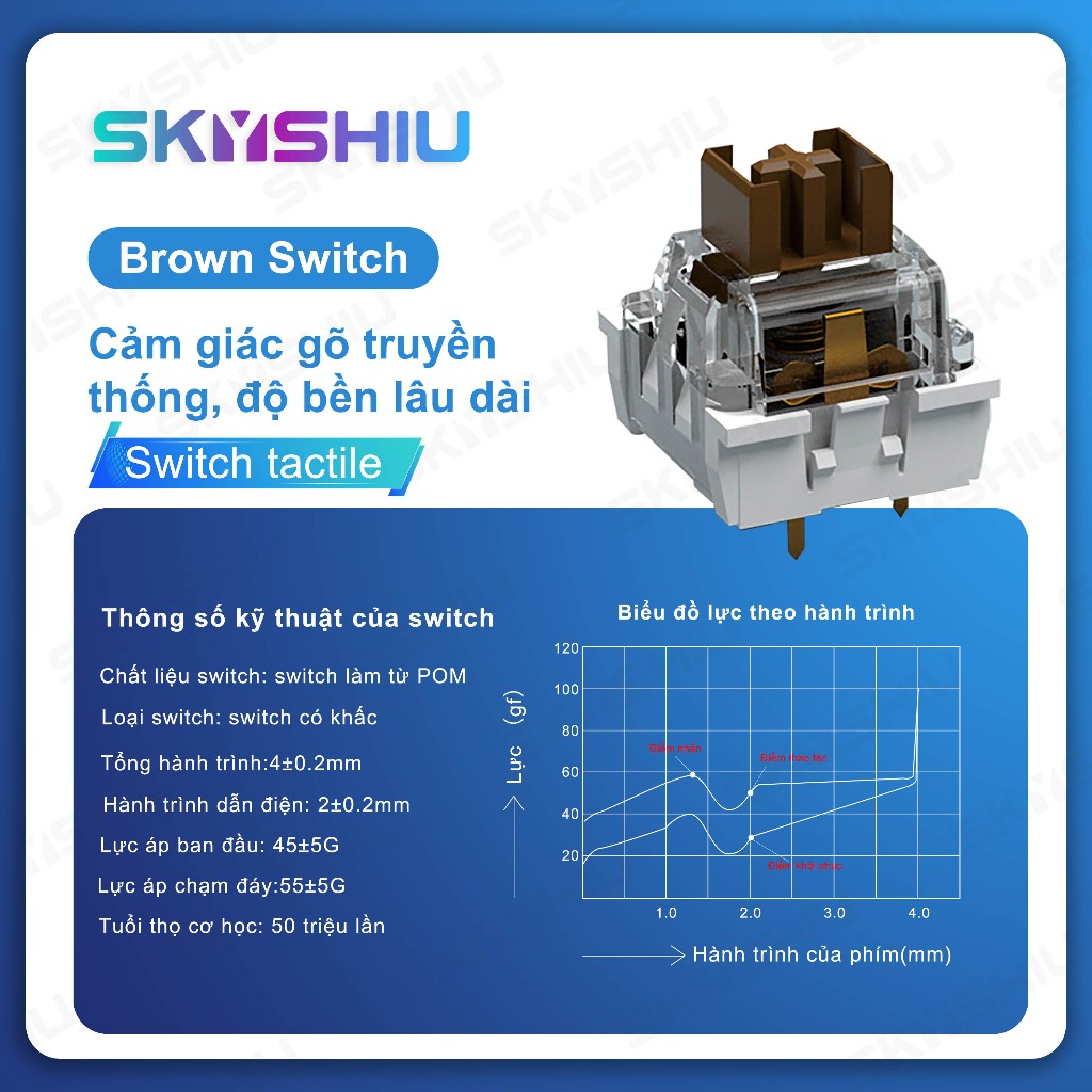 SKYSHIU DRINKEY Switch Red Brown Blue Black 3 PIN Linear Tactile Clicky công tắc bàn phím | BigBuy360 - bigbuy360.vn