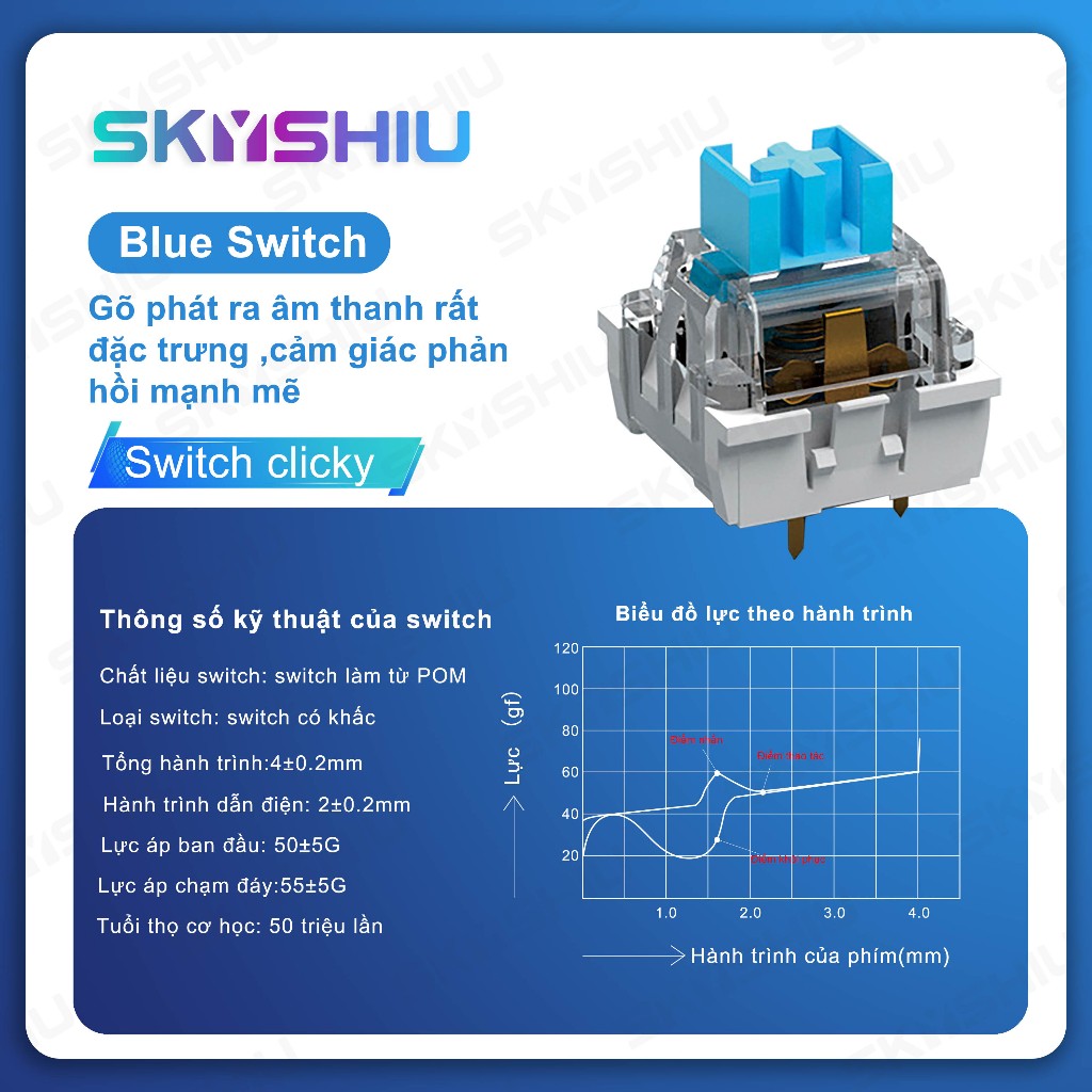 SKYSHIU DRINKEY Switch Red Brown Blue Black 3 PIN Linear Tactile Clicky công tắc bàn phím | BigBuy360 - bigbuy360.vn