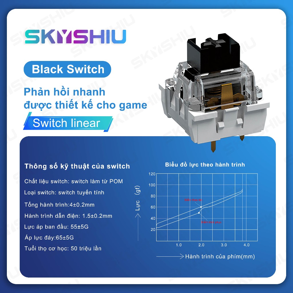 SKYSHIU DRINKEY Switch Red Brown Blue Black 3 PIN Linear Tactile Clicky công tắc bàn phím | BigBuy360 - bigbuy360.vn