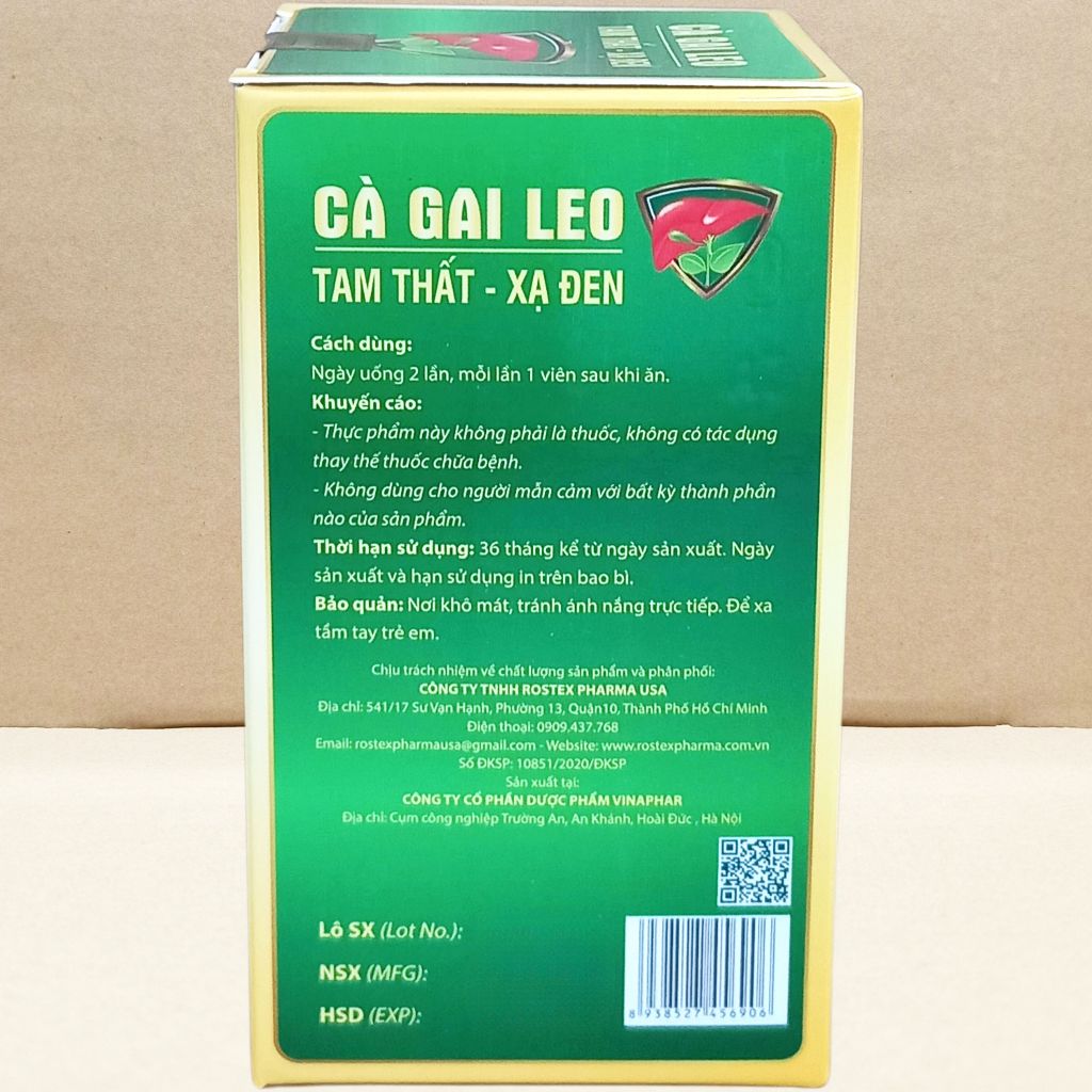 Combo 3 Hộp Cà Gai Leo Tam Thất - Xạ Đen Chai - Rostex - Vinaphar - Vitamin Chữa Lành