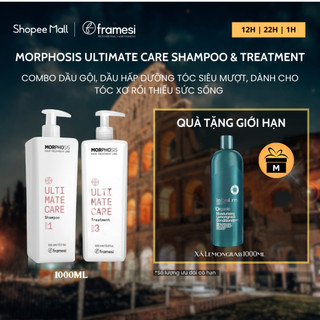 Bộ Dầu gội, Dầu Hấp dưỡng tóc siêu mượt, dành cho tóc xơ rối thiếu sức sống FRAMESI MORPHOSIS ULTIMATE CARE 1000ml
