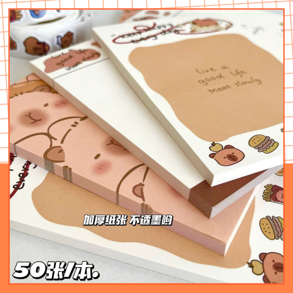Giấy Note A7 Capybara Nâu Kem 50 Trang – Giấy Ghi Chú Dễ Thương, Trang Trí Sổ Tay, Planner | BigBuy360 - bigbuy360.vn