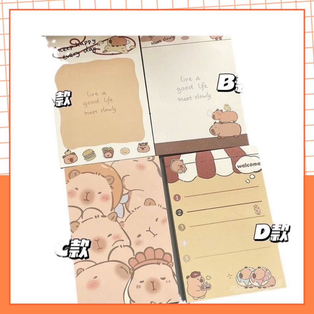 Giấy Note A7 Capybara Nâu Kem 50 Trang – Giấy Ghi Chú Dễ Thương, Trang Trí Sổ Tay, Planner | BigBuy360 - bigbuy360.vn