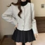 Áo Dạ Tweed mẫu mới màu trắng tiêu kèm túi thu đông cho nữ hàng QCCC-TD146