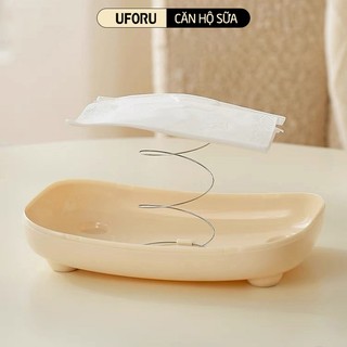 Hộp Giấy Cong UFORU Đính Kèm Thỏ Bọc Viền Inox Xung Quanh Cao Cấp Sang Trọng - UFM482
