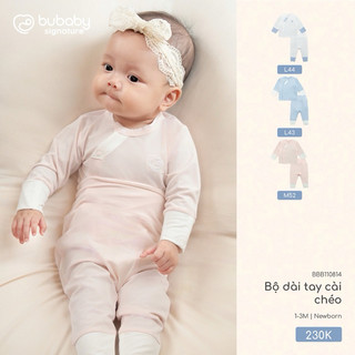 BuBaby BBB110814 Bộ dài tay cài chéo cao cấp cho bé trai và bé gái chất liệu sợi tre mềm mại mỏng nhẹ an toàn