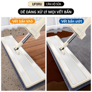 Cây Lau Nhà Vắt Tay UFORU Bàn Lau 40cm Xoay 360 Độ Bông Lau Dày Dặn Thấm Hút Tốt - UFM682