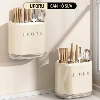 Ống Đựng Đũa Muỗng Treo Tường UFORU Chia 2 Ngăn Tiện Lợi Chất Liệu Nhựa Cứng Cáp - UFM748