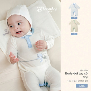 BuBaby BSR210300 Body dài tay cổ trụ cao cấp cho bé trai và bé gái chất liệu mềm mại mỏng nhẹ an toàn trên da bé