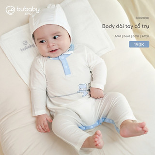 BuBaby BSR210300 Body dài tay cổ trụ cao cấp cho bé trai và bé gái chất liệu mềm mại mỏng nhẹ an toàn trên da bé
