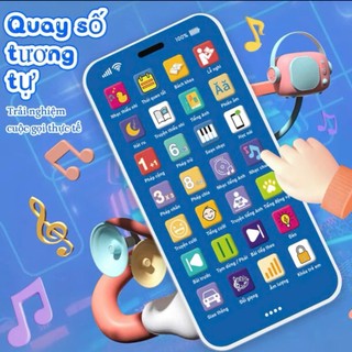 Đồ chơi điện thoại iPHONE thông minh tiếng việt có đèn nhạc tặng kèm sạc cho bé mô hình giáo dục