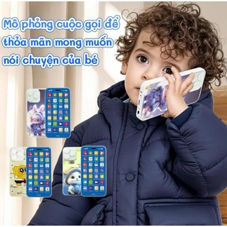 Đồ chơi điện thoại iPHONE thông minh tiếng việt có đèn nhạc tặng kèm sạc cho bé mô hình giáo dục