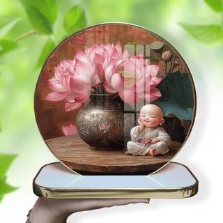 [TRANH PHẬT GIÁO] Tranh Bo Viền Cao Cấp - Tranh Tròn Để Bàn Trang Trí Phòng - Tranh Tròn Để Bàn Phật Giáo (Kèm Đế)