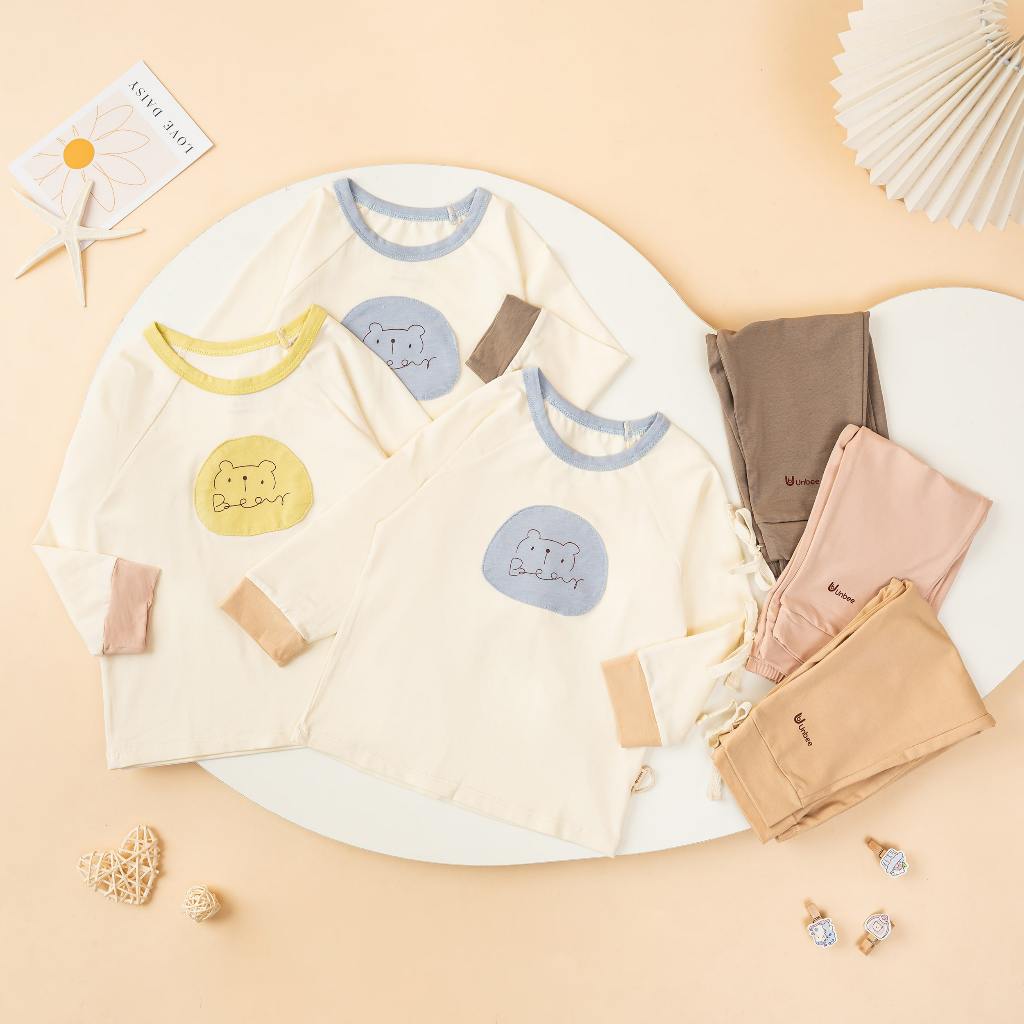 Bộ Dài Tay Raglan In Hình Cotton Modal 50s – Co Giãn, Mềm Mại, Cho Bé 6M–3Y | QA238