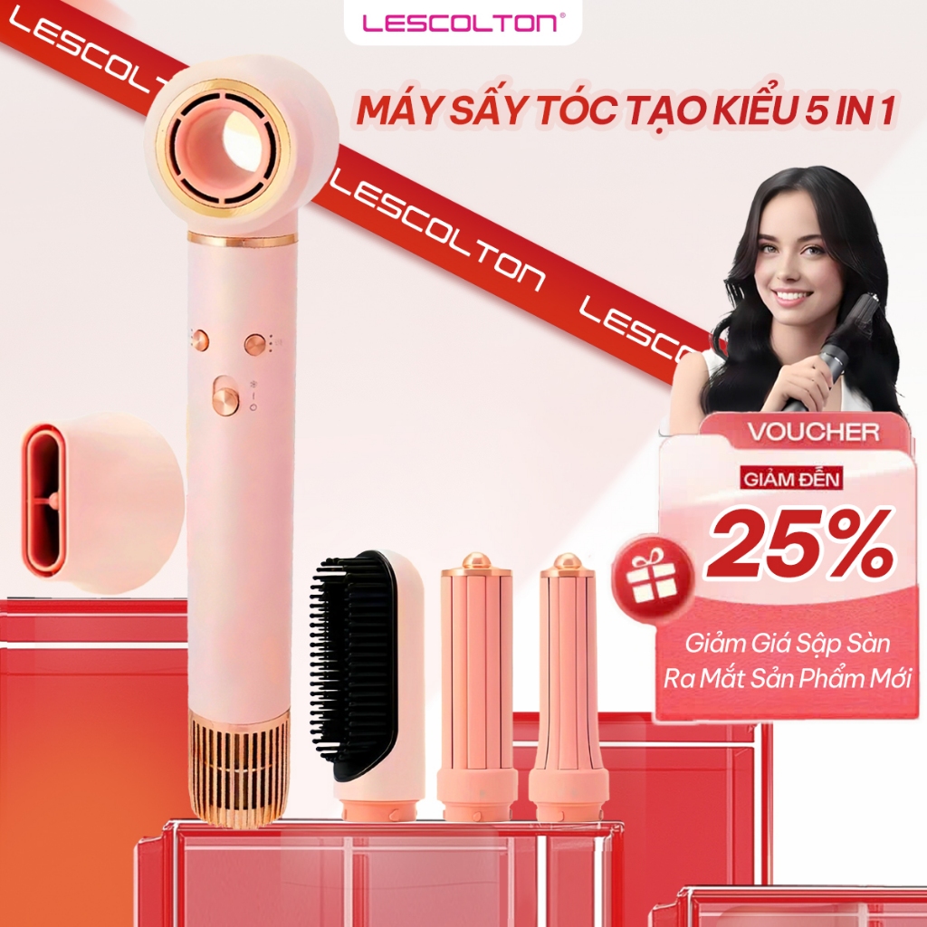 Máy Sấy Tóc Tạo Kiểu 5in1 LESCOLTON FITZ Công Nghệ Ion Âm Bảo Vệ Tóc ...