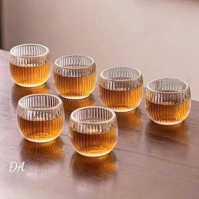 SET 6 CỐC, LY THỦY TINH DÁNG BẦU UỐNG TRÀ SIÊU ĐẸP