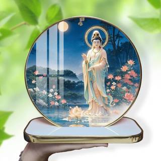 [TRANH PHẬT GIÁO] Tranh Bo Viền Cao Cấp - Tranh Tròn Để Bàn Trang Trí Phòng - Tranh Tròn Để Bàn Phật Giáo (Kèm Đế)