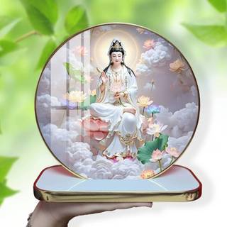 [TRANH PHẬT GIÁO] Tranh Bo Viền Cao Cấp - Tranh Tròn Để Bàn Trang Trí Phòng - Tranh Tròn Để Bàn Phật Giáo (Kèm Đế)