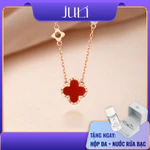 Vòng Cổ Cỏ 4 Lá Dành Cho Nữ | Dây Chuyền 100% Bạc Ý | Mang Phong Cách Hàn Quốc | Bảo Hành Mãi Mãi | VC9068 JULI Cao Cấp — ảnh 1